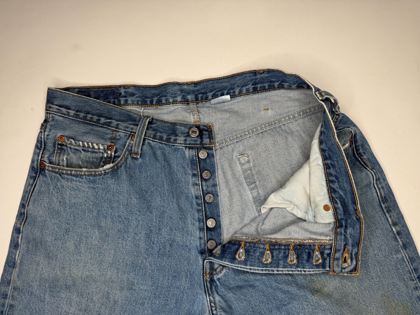 Vintage Levi’s Levis 501 Button Fly Distressed Denim Jeans 36 x 33*