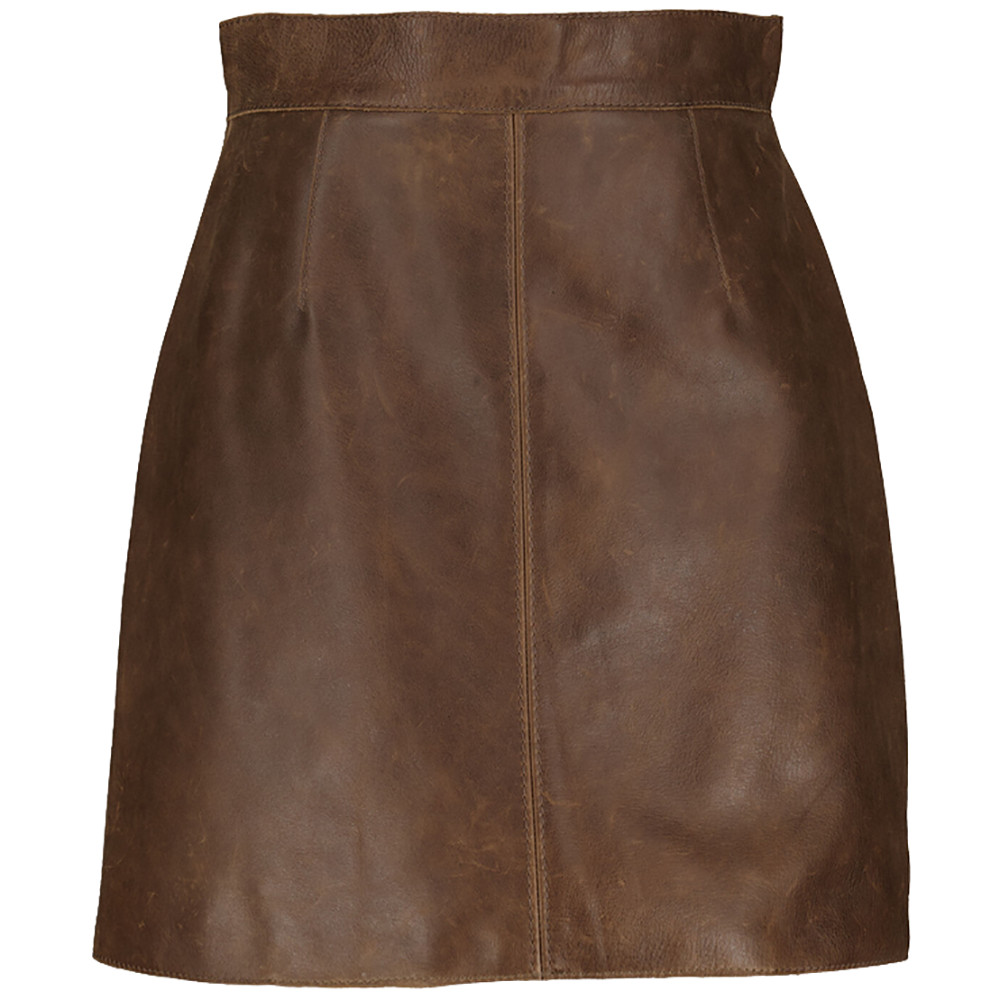 DOLCE & GABBANA Leather Mini Skirt High Waist Brown Size 40 – RP £2145.00