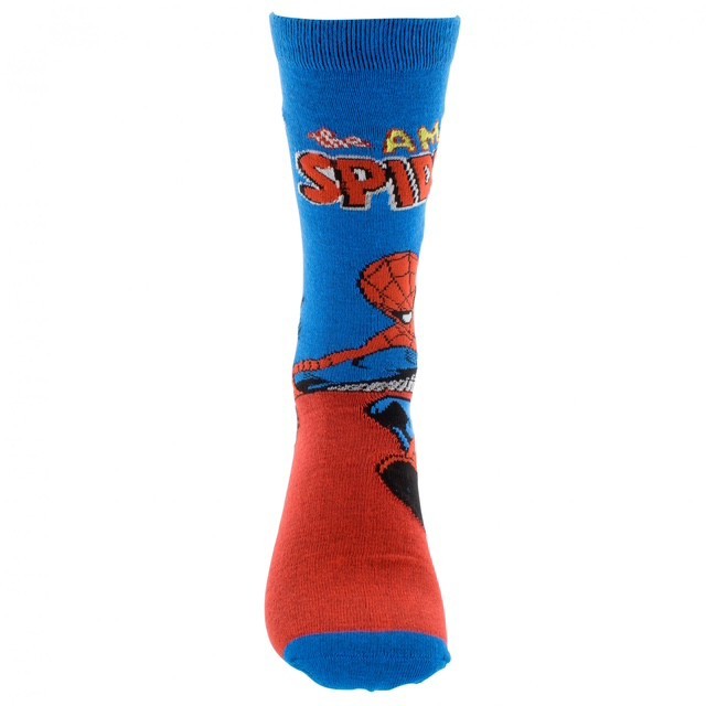 Marvel Amazing Spider-Man Retro Cartoon Character Socks 2-Pairs