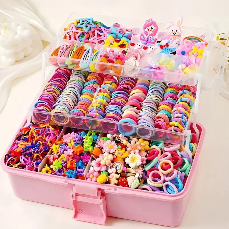 718PCS Girls Hair Accessories Set Clips Bands Kids Party Gift No Box