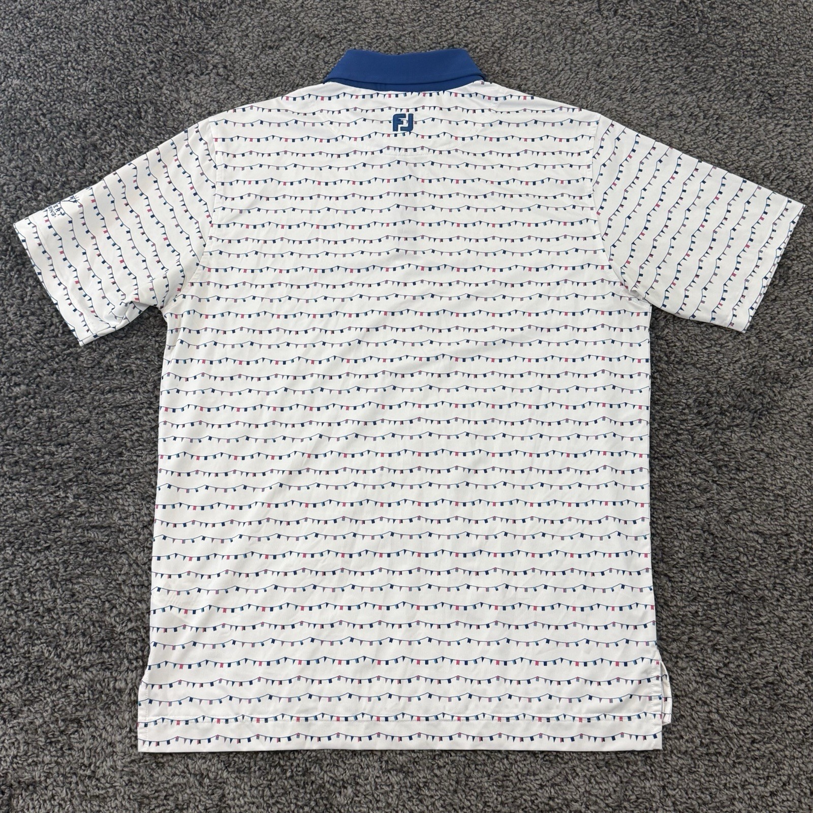 FootJoy Men’s White Flag Banner Print Lisle Golf Polo Men’s M Calvert Crossing