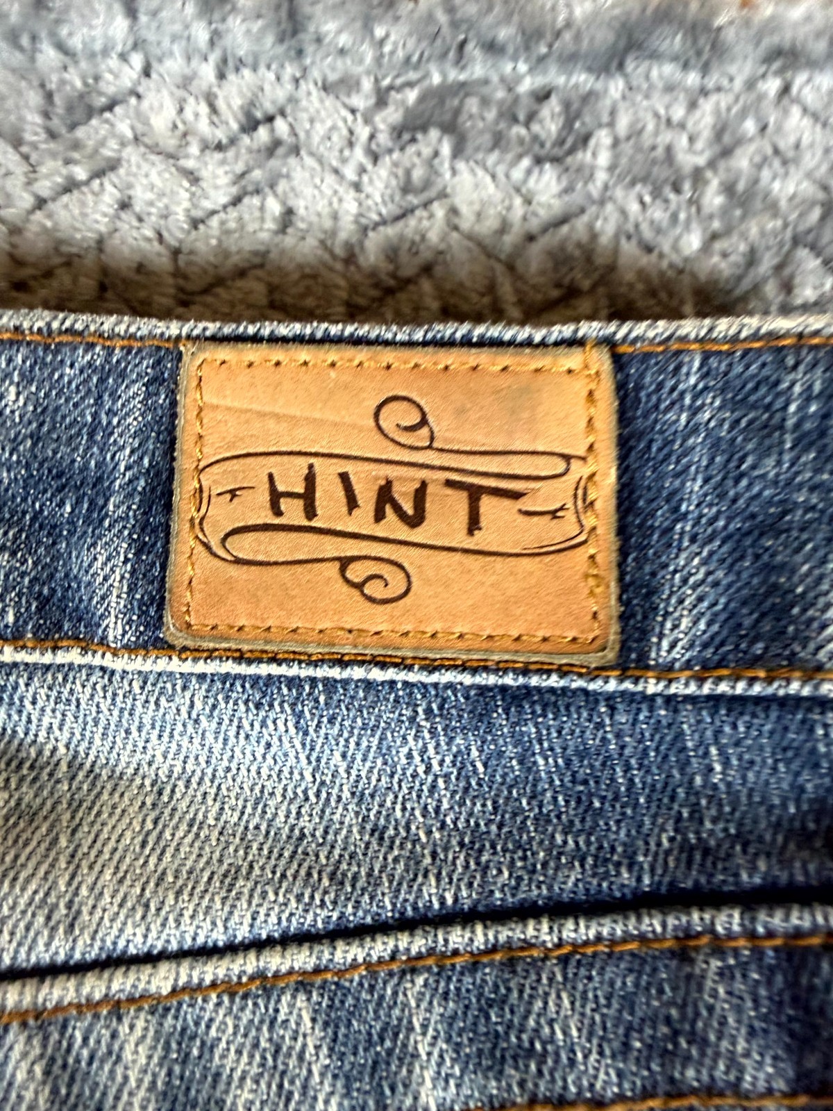 Vintage Hint Flare Jeans Womens 1 Blue Denim Cotton Studded Distressed Mid Rise