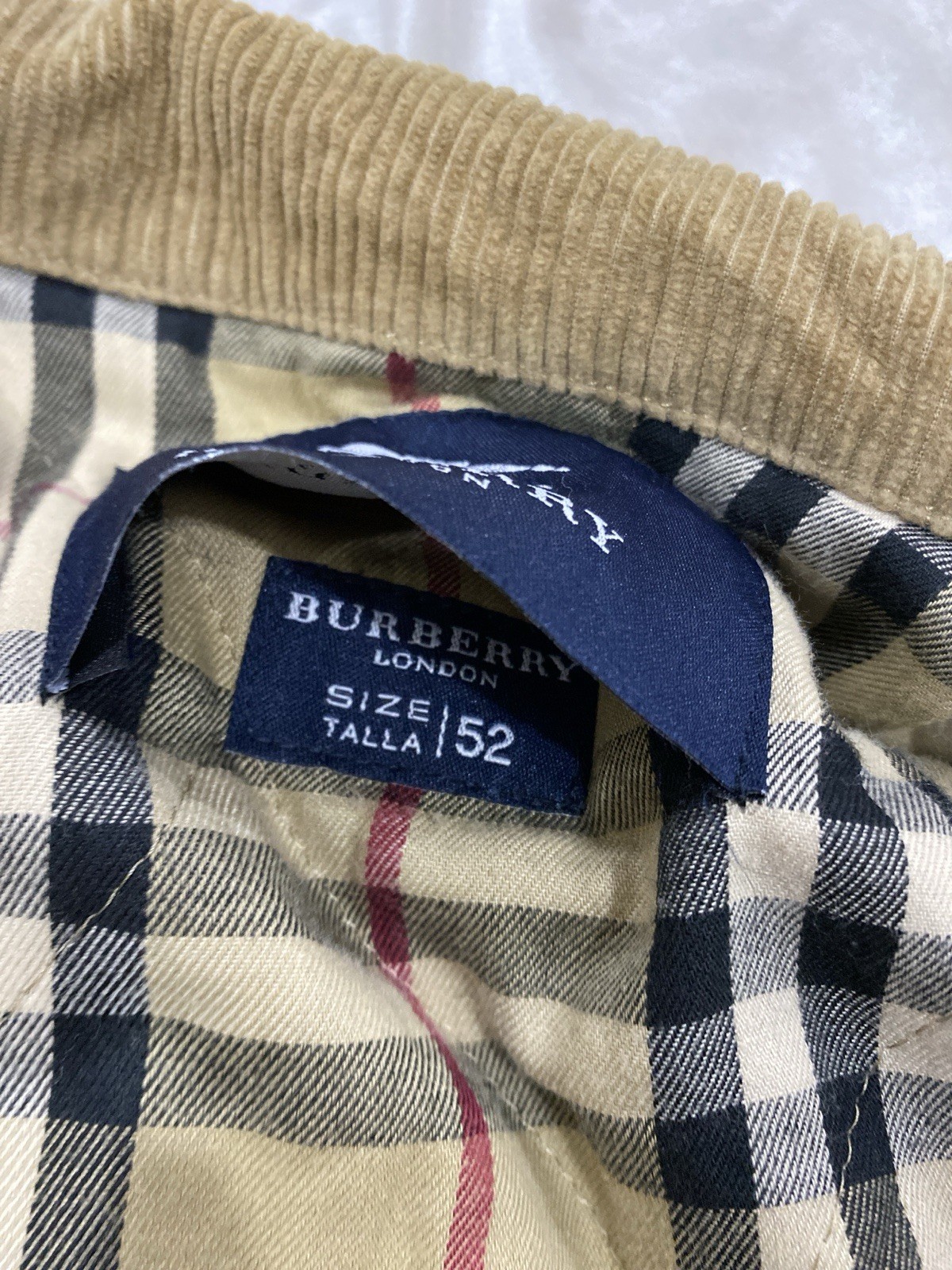 VTG Burberry London Corduroy Jacket Sherpa Lined Beige Nova Check Men Sz L