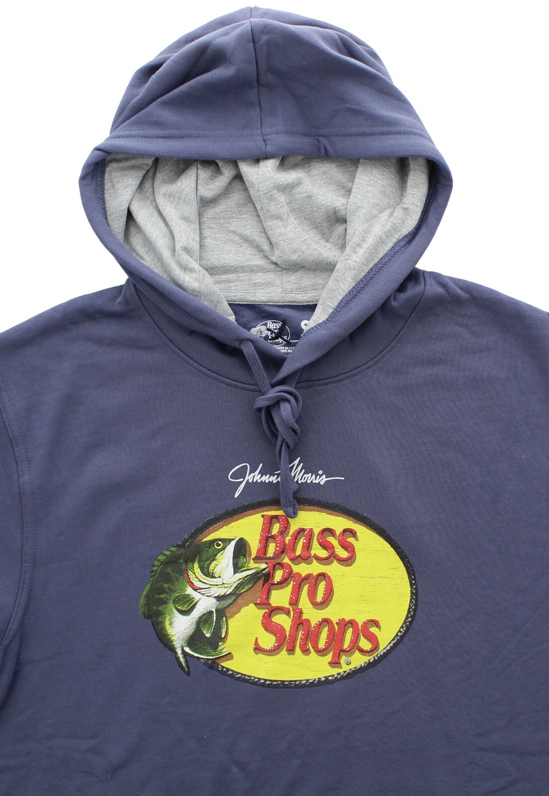 Bass Pro Shops Men’s Hoodie Woodcut Johnny Morris Logo Long Sleeve Fleece Lined