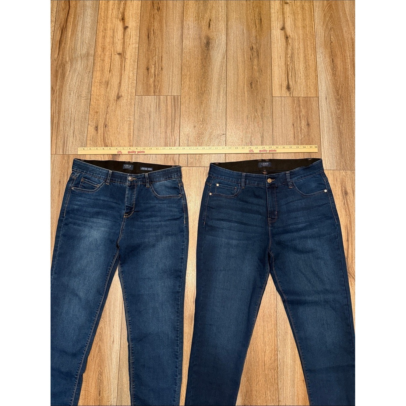 Curve Appeal Bundle (2) High Rise Skinny Jeans 14/32 Stretch Dark Wash