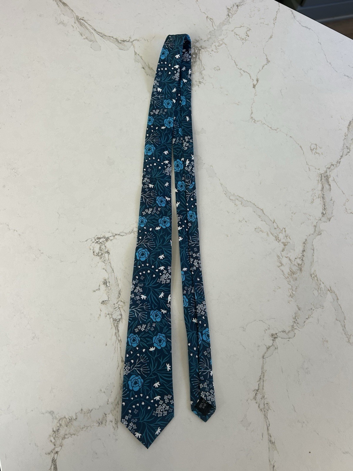 Littlest Prince Boys Blue Floral 100% Cotton Tied Neck Tie Classic 57-60″