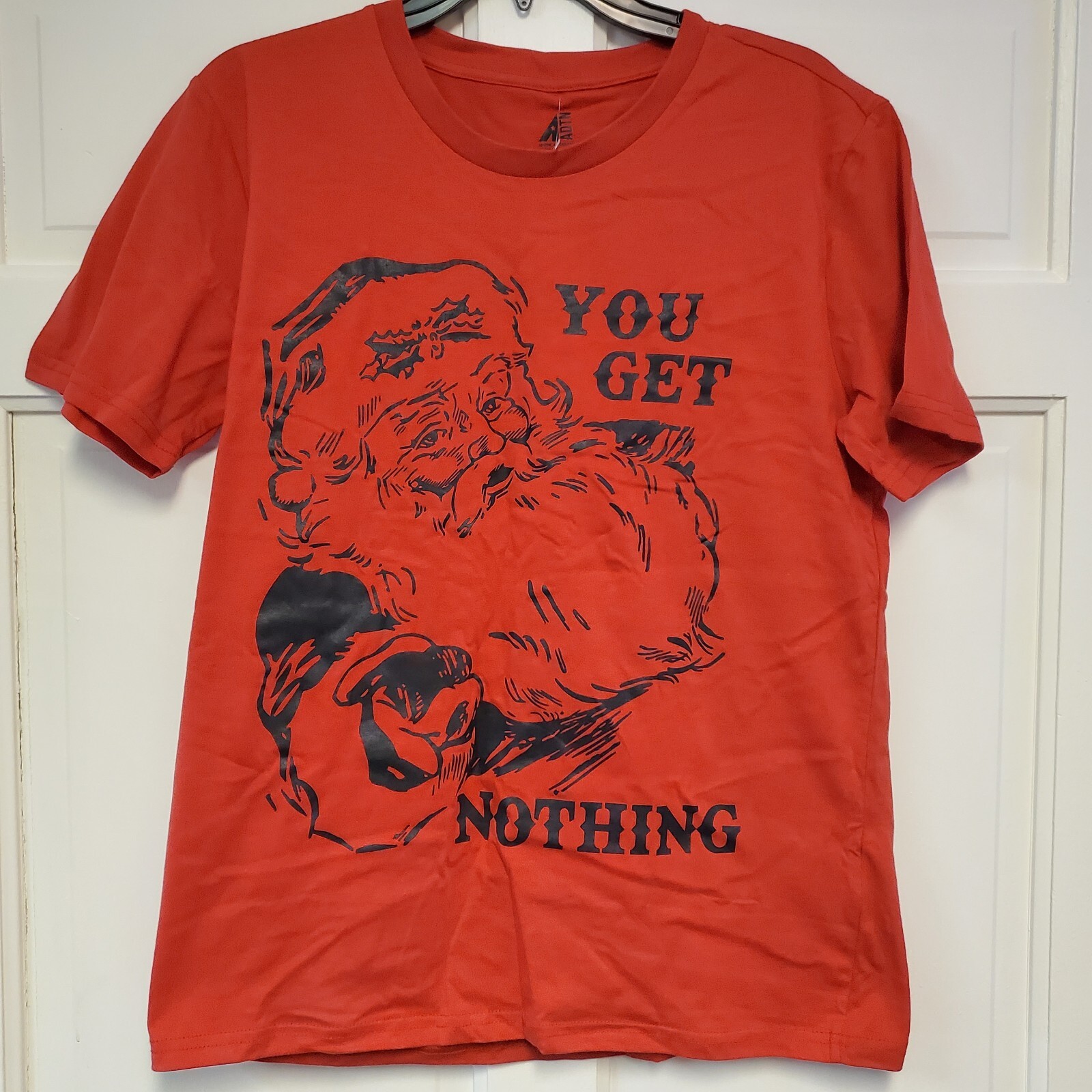 ADTN Adult Graphic Santa You Get Nothing Short Sleeve T-Shirt Christmas Size M