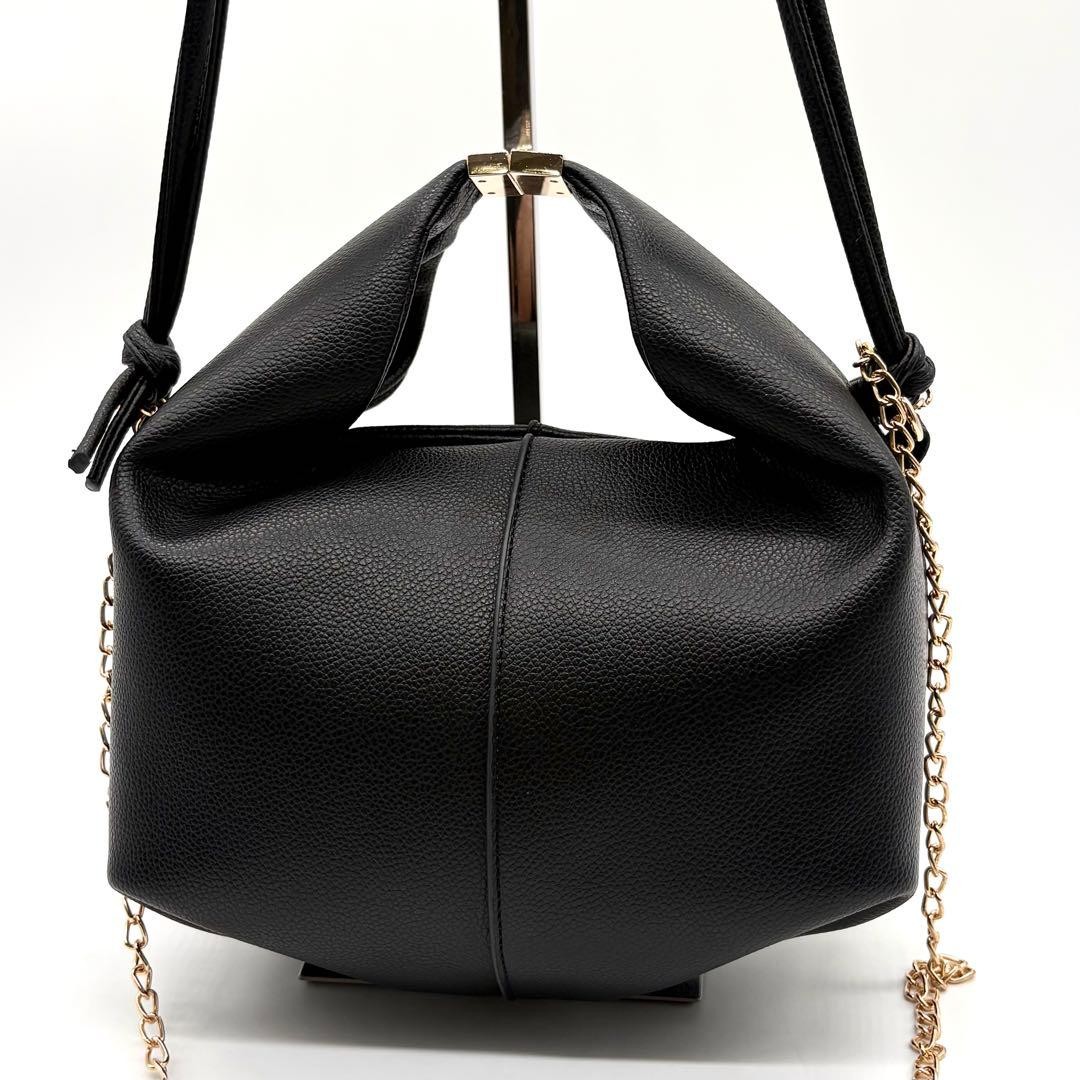 Excellent condition POLENE Beri 2way Shoulder Bag Leather Chain Black from Japan