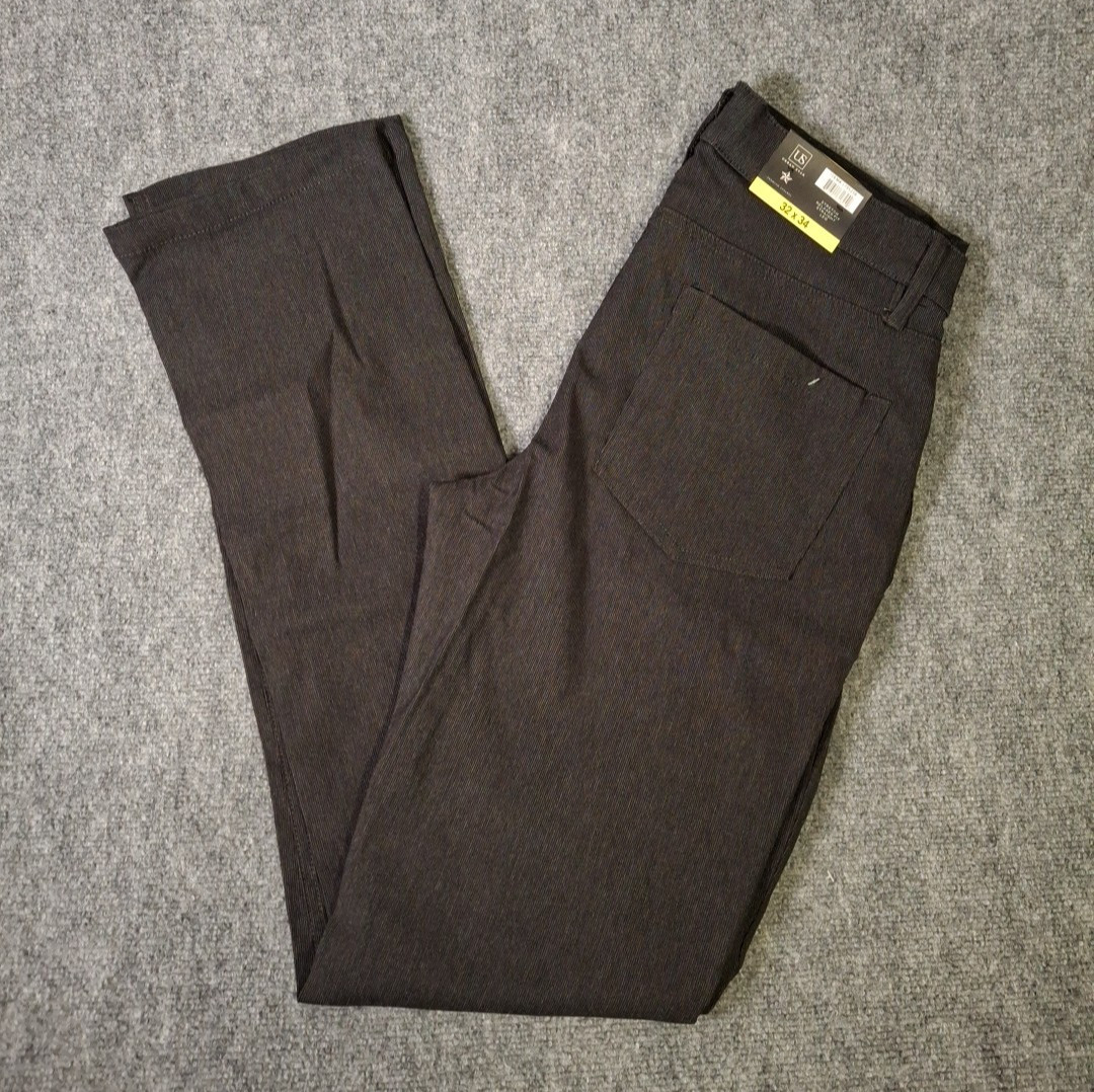 Urban Star Men’s Stretch Relaxed Fit Straight Leg Pants, Black, Size 32×34, New