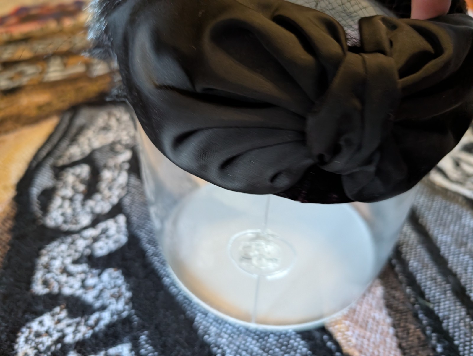 Vtg Womens Veil Hat 30s 40s 50s 60s Black Mink Fur
