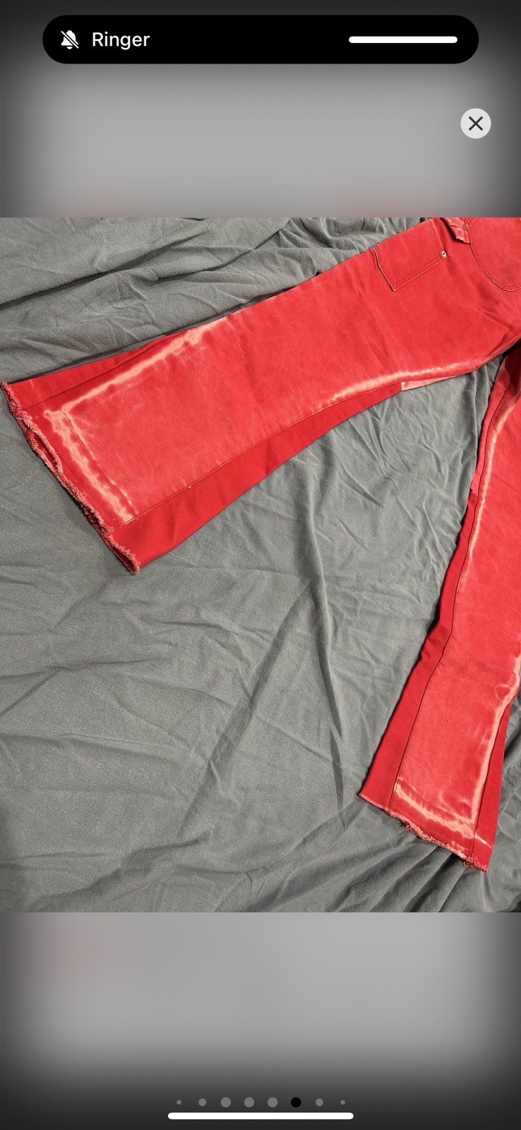 Gallery Dept. Men’s Carpenter Flare Red Acid Wash Paint Splatter Jeans 31