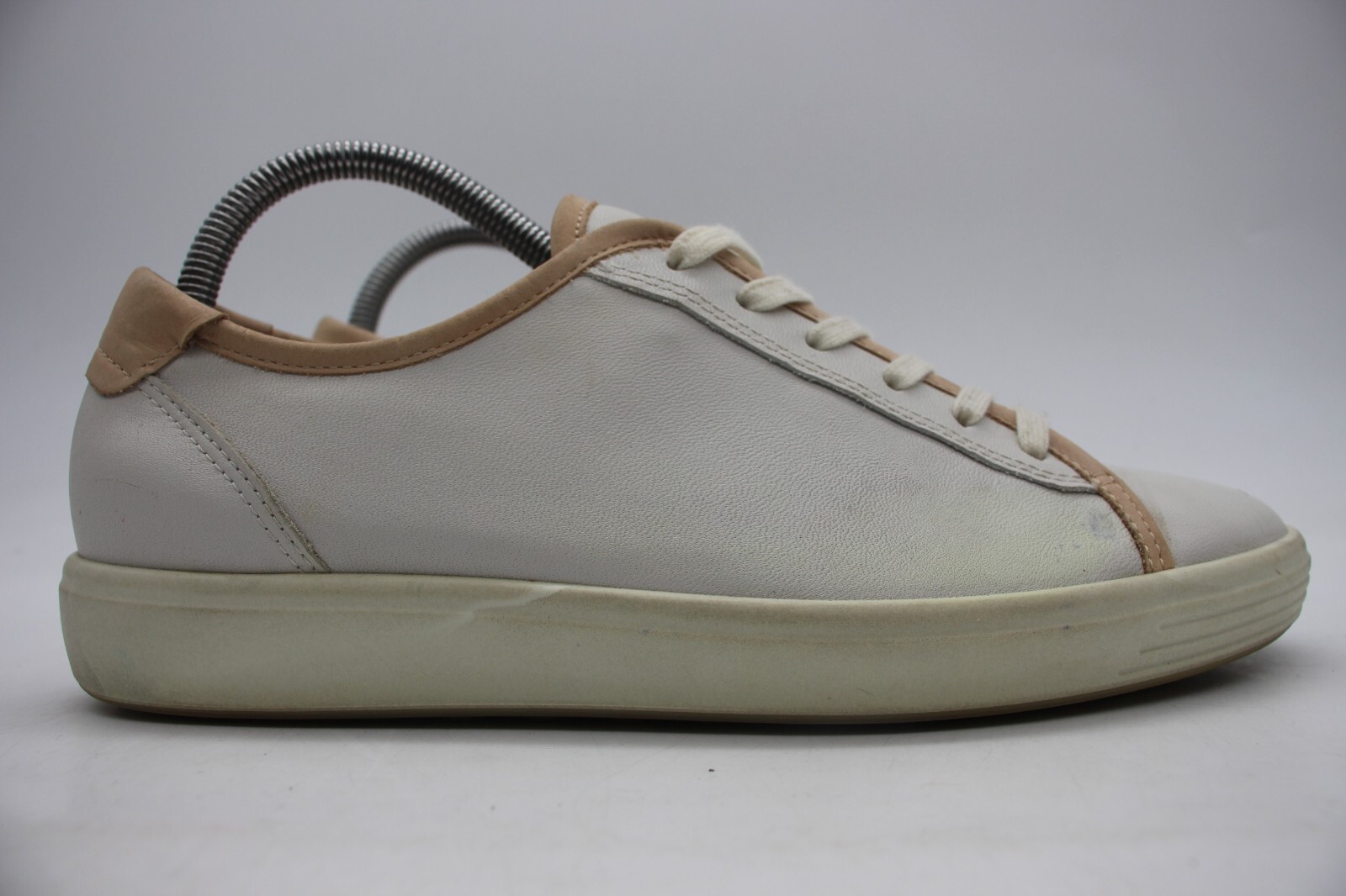 Ecco Soft 7 Women’s EU 40 US 9-9.5 Leather Sneakers Shoes White Low Top Comfort