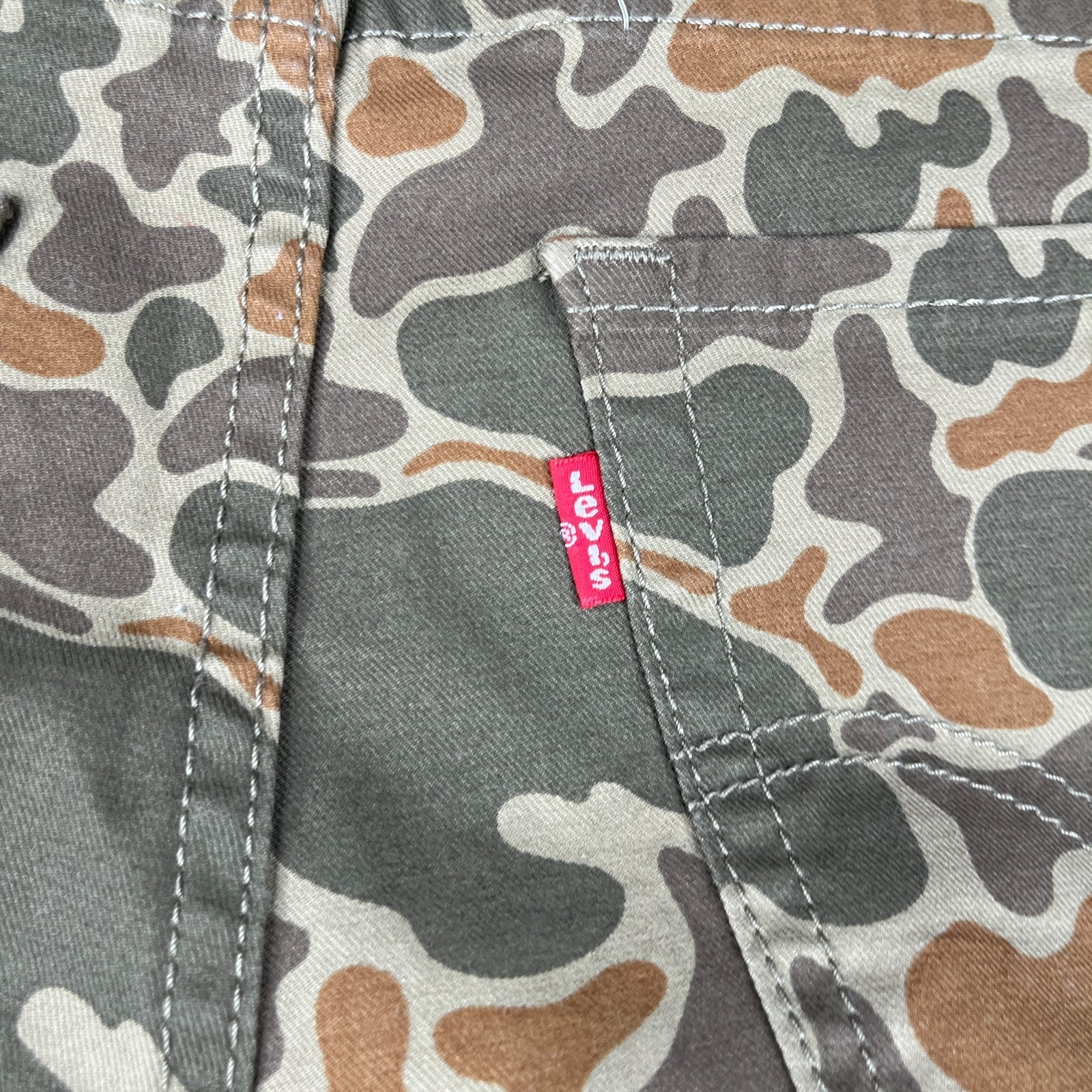 Levis 510 Skinny Womens Jeans 18 Reg Green Camoflauge 29×29