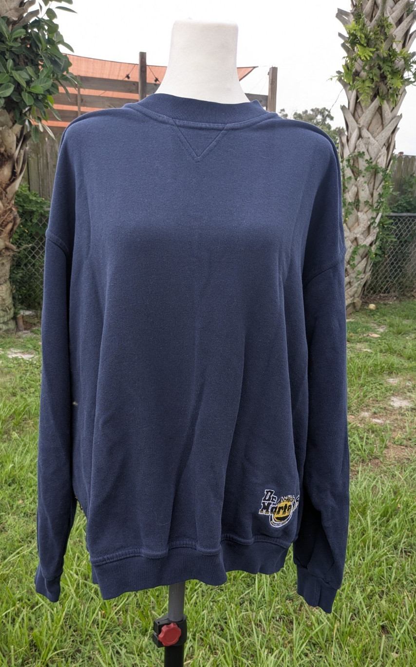 VTG Dr. Martens AirWair Blue Sweatshirt 24″ Pit To Pit Made in UK