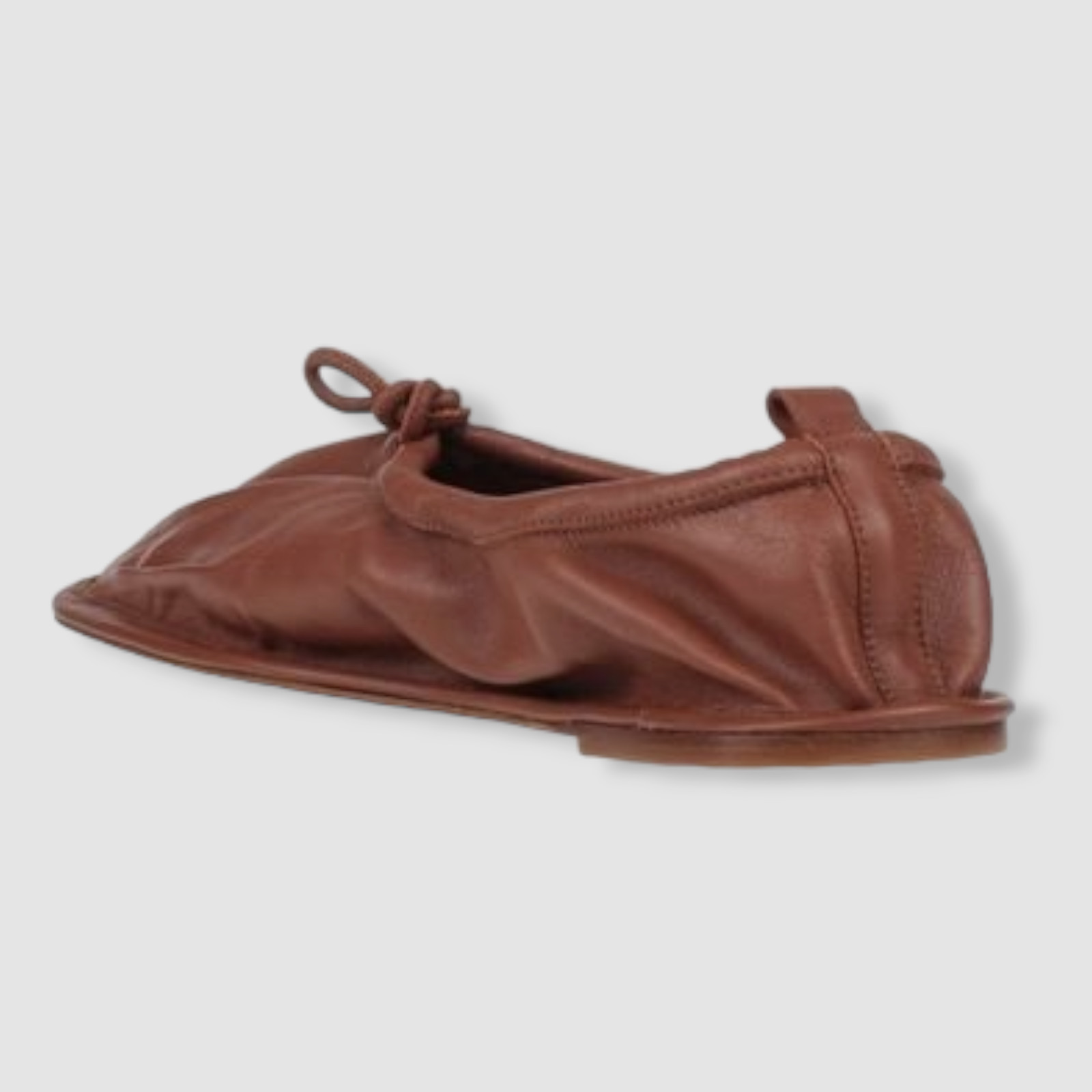 $365 Hereu Women’s Brown Puntera Pleat-Toe Ballet Flat Shoes Size EU 35/US 5