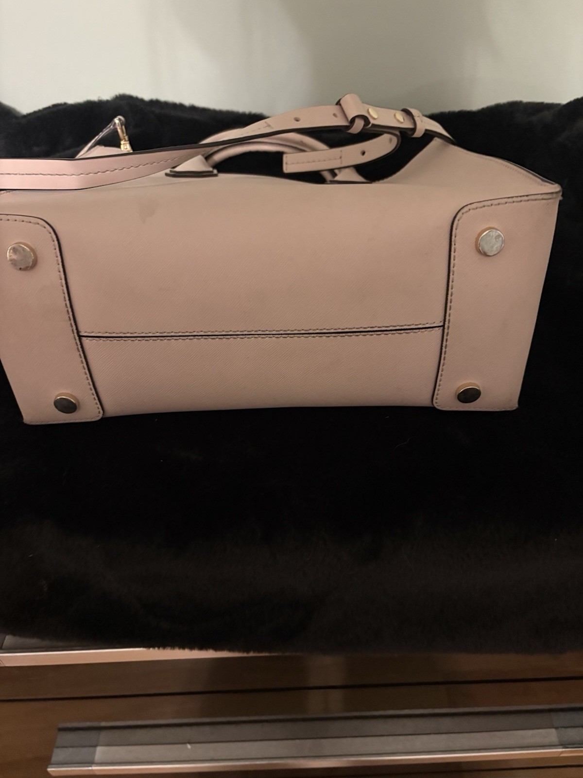 Michael Kors Pink Medium Satchel Top Handle Textured Zip Top Gold Hardware