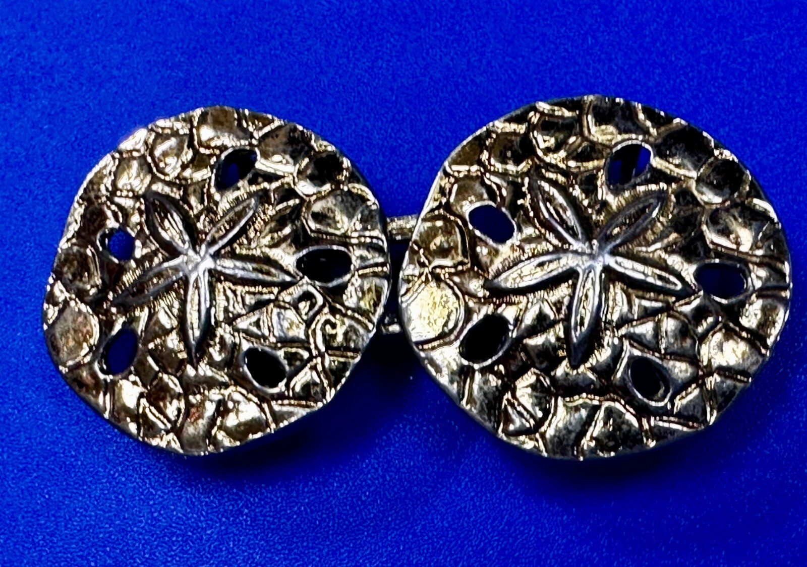 Nautical Starfish Retro Two Piece Interlocking Gold Tone Dotty Smith Belt Buckle