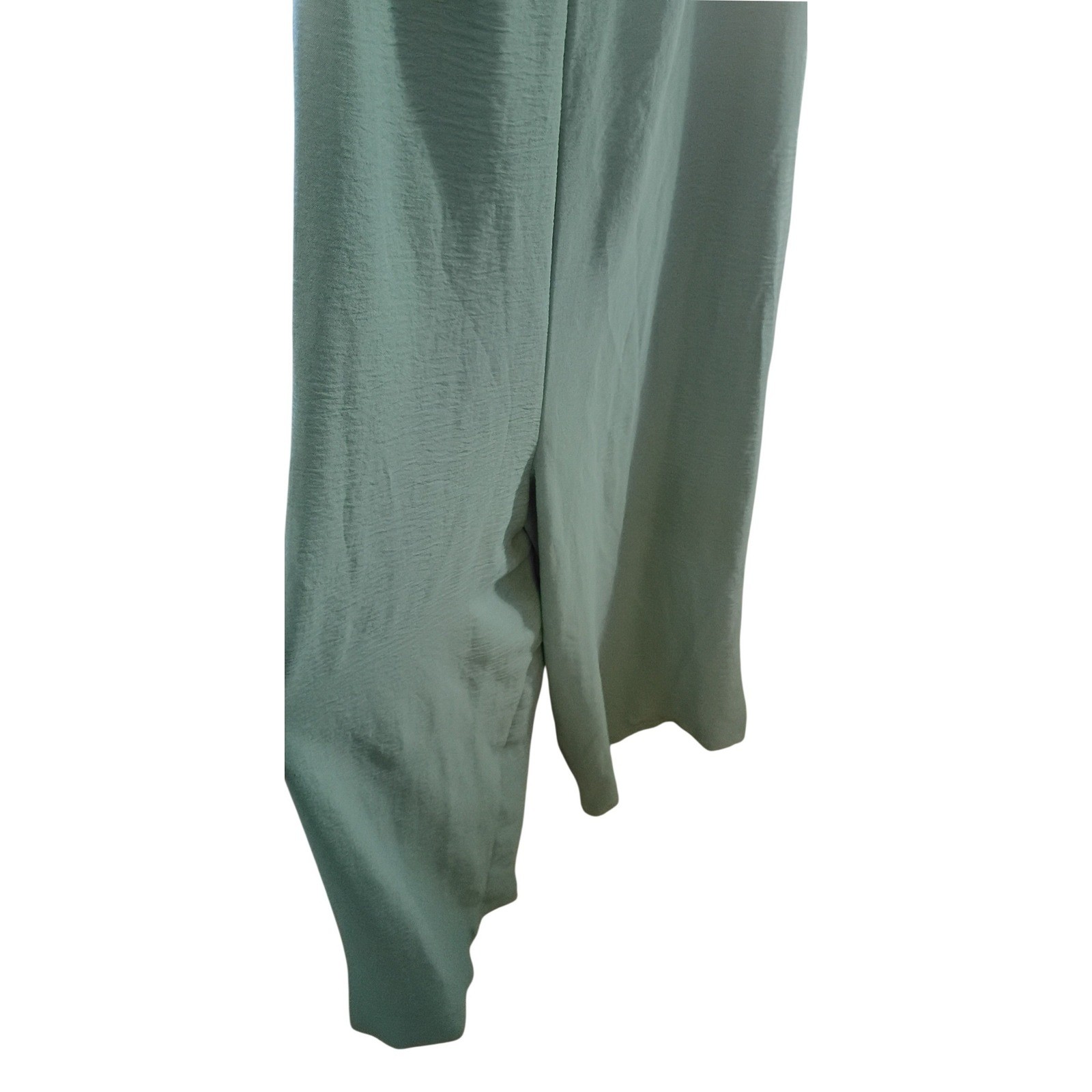 Emery Rose Sage Green Wide Leg Overall Jumpsuit Textured 0XL Plus Size Boho