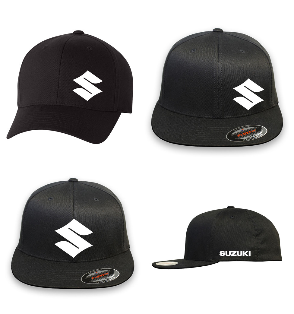 Suzuki Motorcycle Racing CURVED or FLAT BILL FLEXFIT HAT*FREE SHIPPING in BOX*