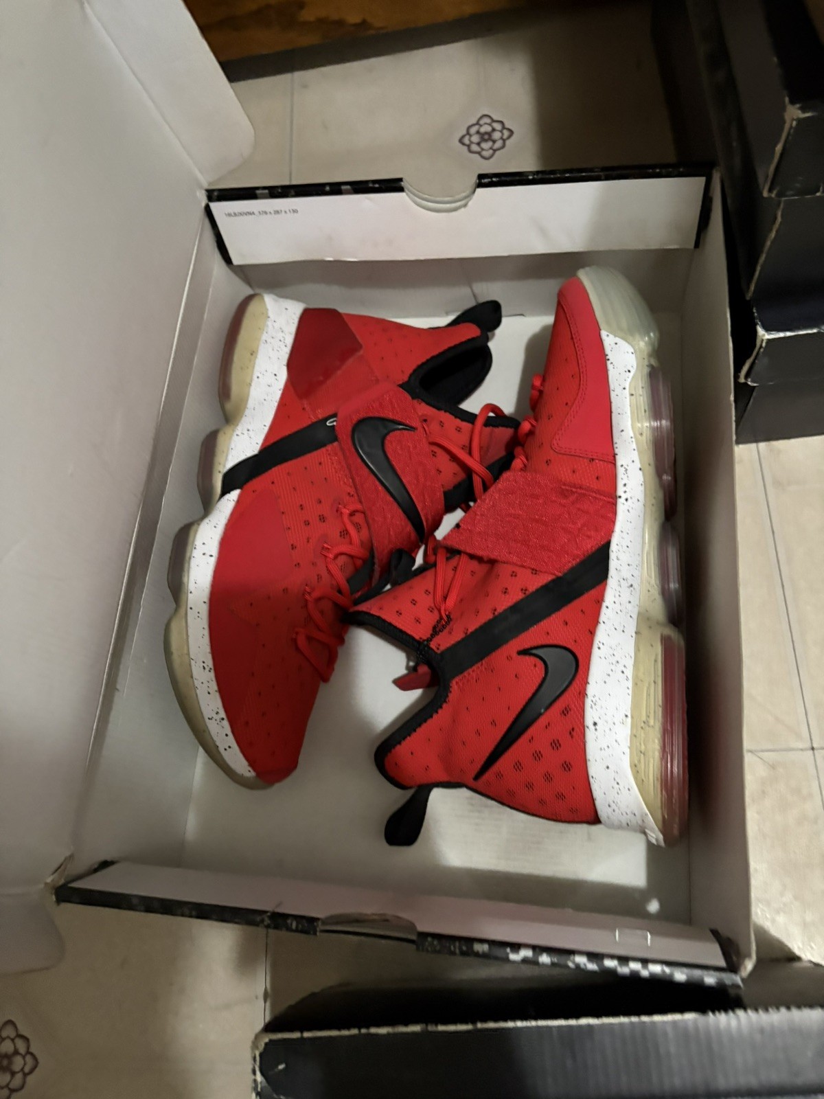Nike LeBron 14 University Red Black White High Top Sneaker 852405-600