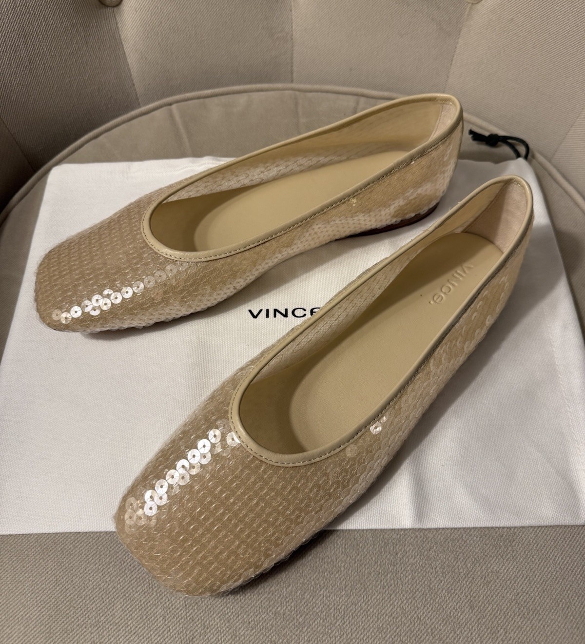 VINCE Leah Sequin Ballerina Flats New Size 9.5 US
