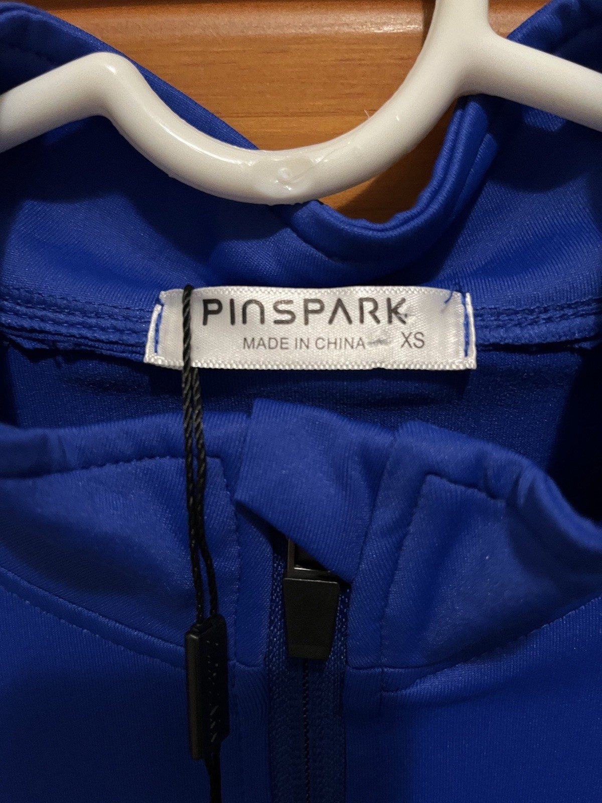 PINSPARK Women’s Blue Active Jacket Full Zip Pockets Athletic Fit XS