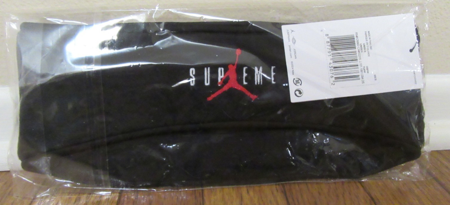 Supreme Jordan Headband Black FW24 Supreme New York 2024 Brand New Free U.S. S&H