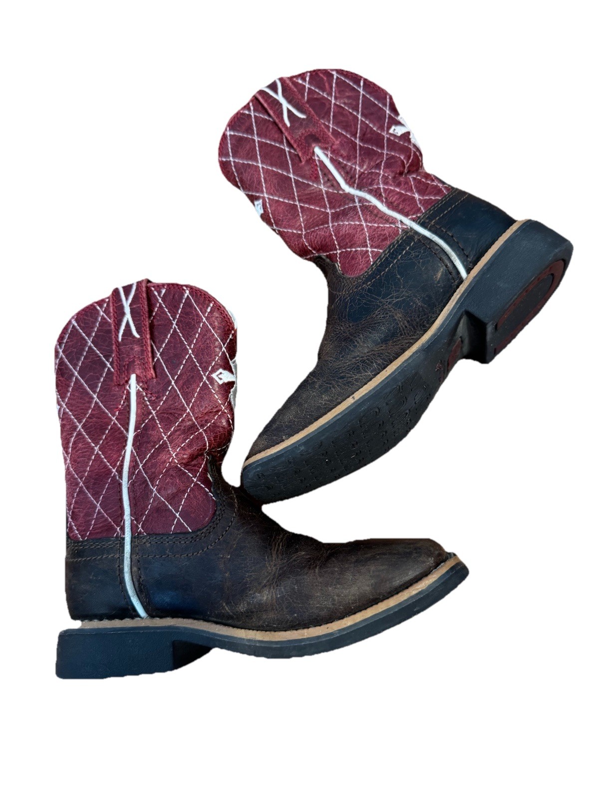 Twisted X Cross Boots Western Leather Red Brown Little Boys 8.5 M