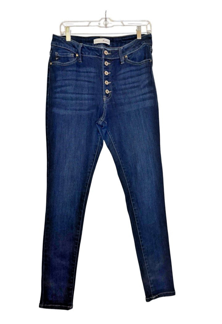 KanCan Curvy Jeans Womens 13/30 Dark Wash Button Fly Skinny Jeans