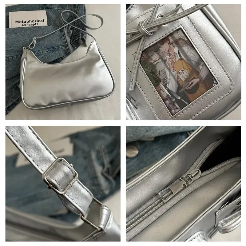 Y2k Harajuku Shoulder Bag Women Korean Transparent Ita Bag School Crossbody Bag