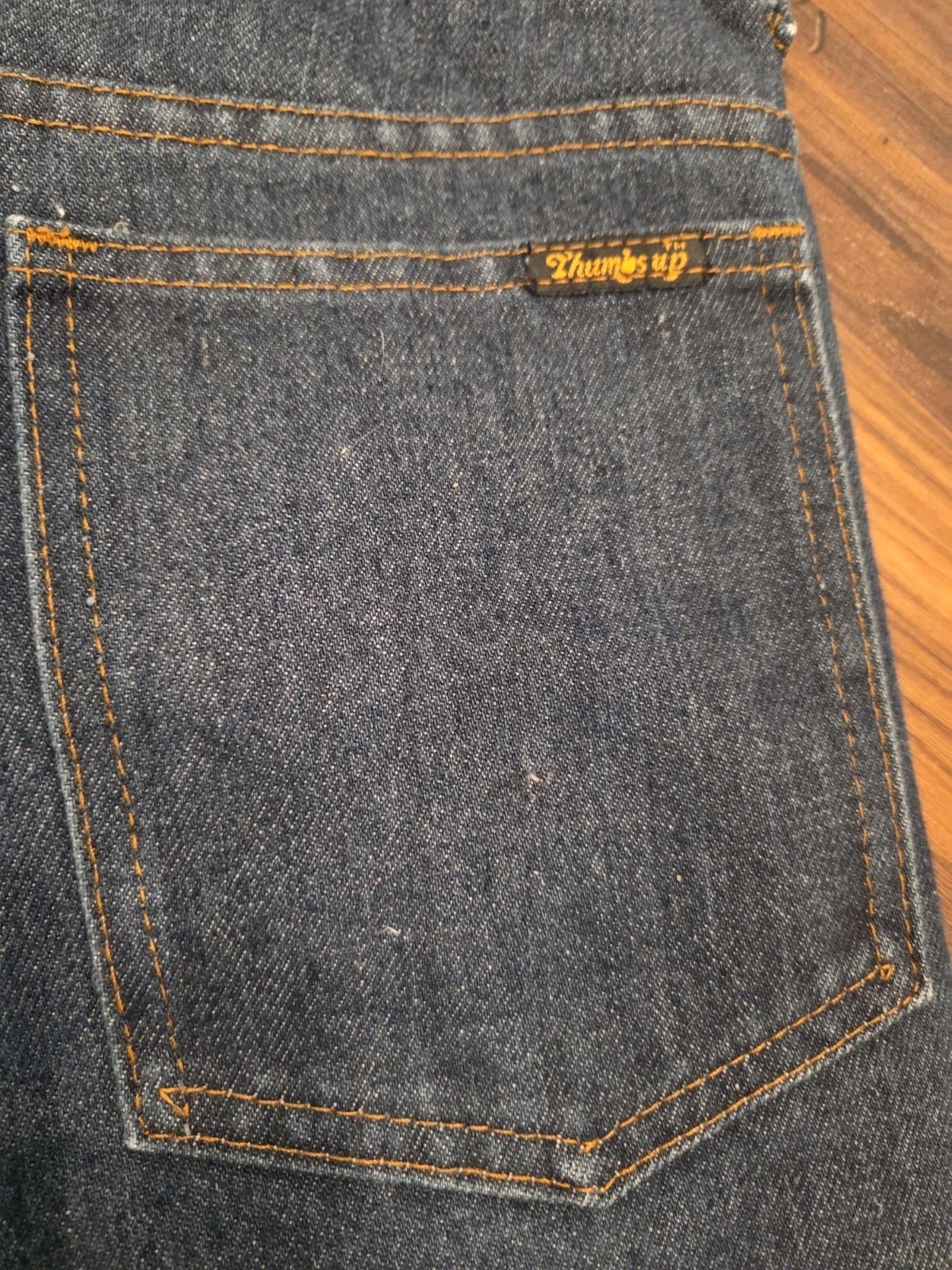 Vtg Sears Thumbs Up Bell Bottom Jeans 1970s Trim Fit Fits 28 Scovill Zip Unisex