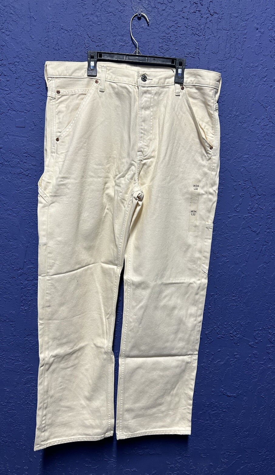 Calvin Klein Mens Wide Leg Fit Jeans Size 40X32 Zipper Fly 100% Cotton