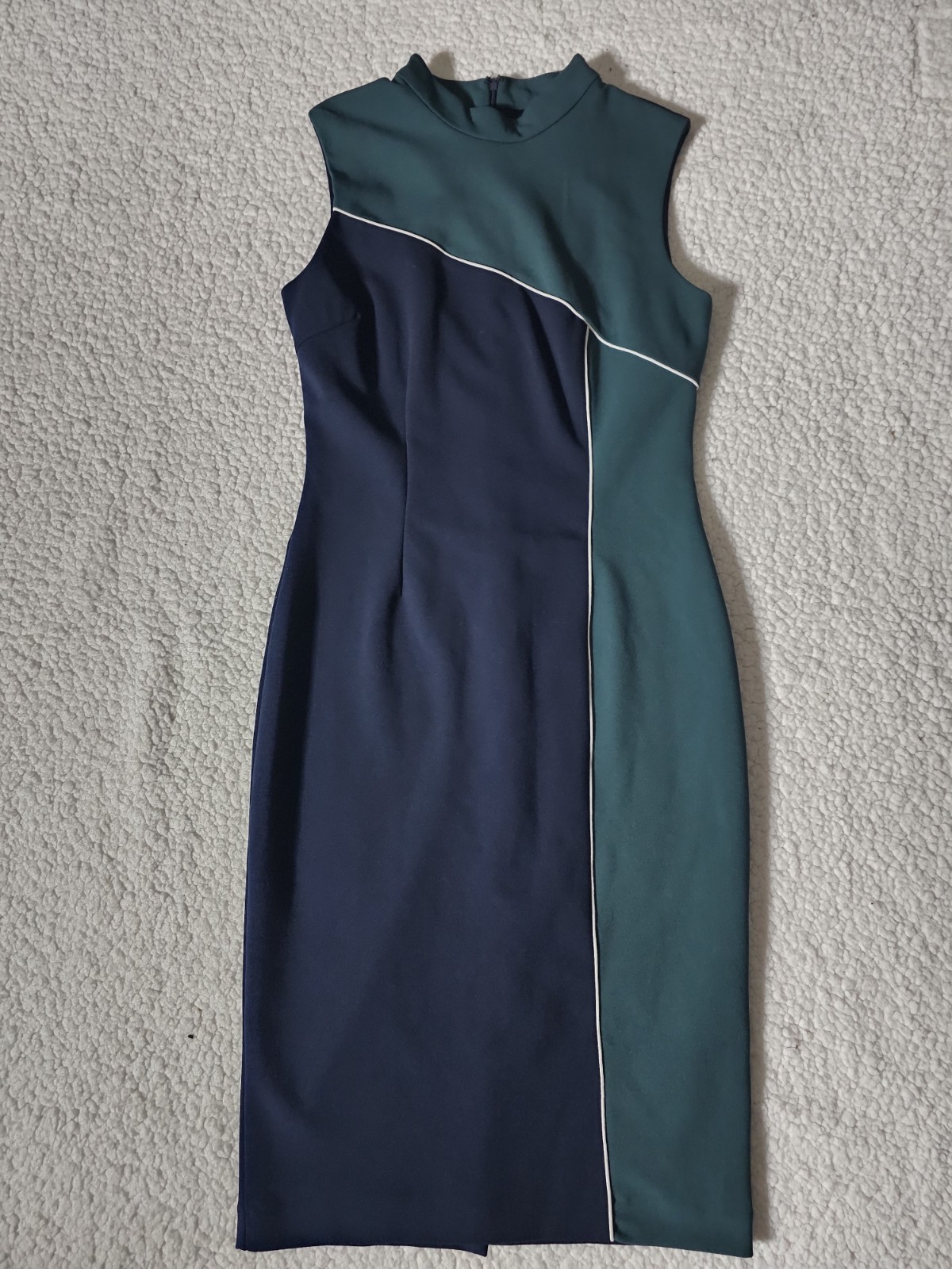 JSE Colorblock High Neck Midi Dress Size M