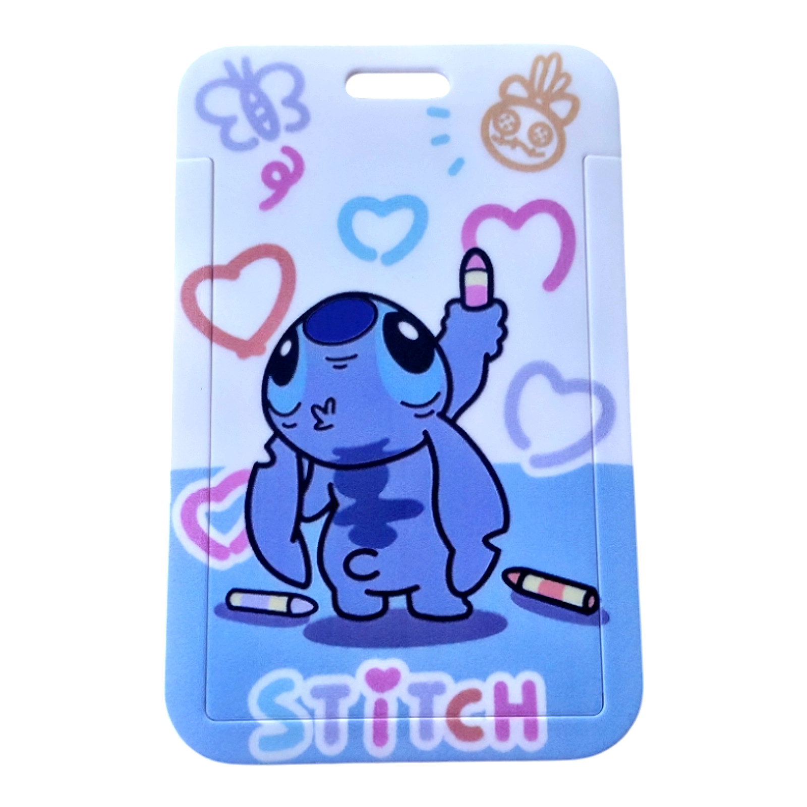 Disney Lilo & Stitch Cartoon Character Light Colors Lanyard ID Badge Holder NEW