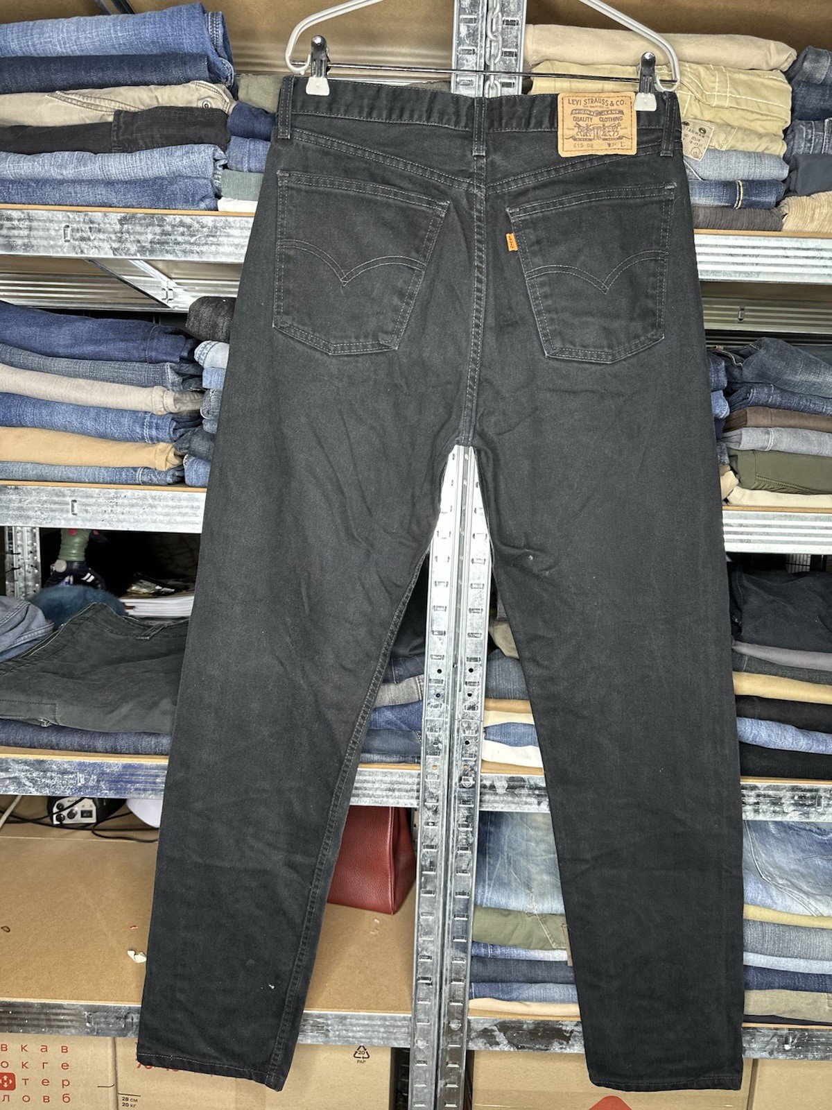 Vintage Levi’s 615 02 Orange Tab Black Denim Jeans Straight Fit W34 L34