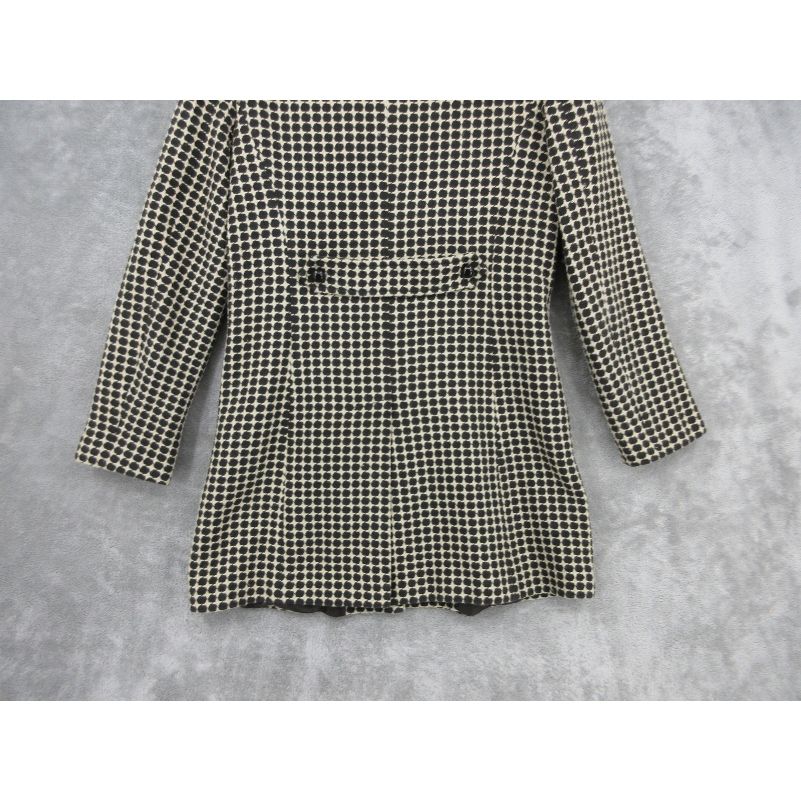 Ann Taylor Coat Womens Size 6 Polka Dot Button Office City Career Preppy Lined