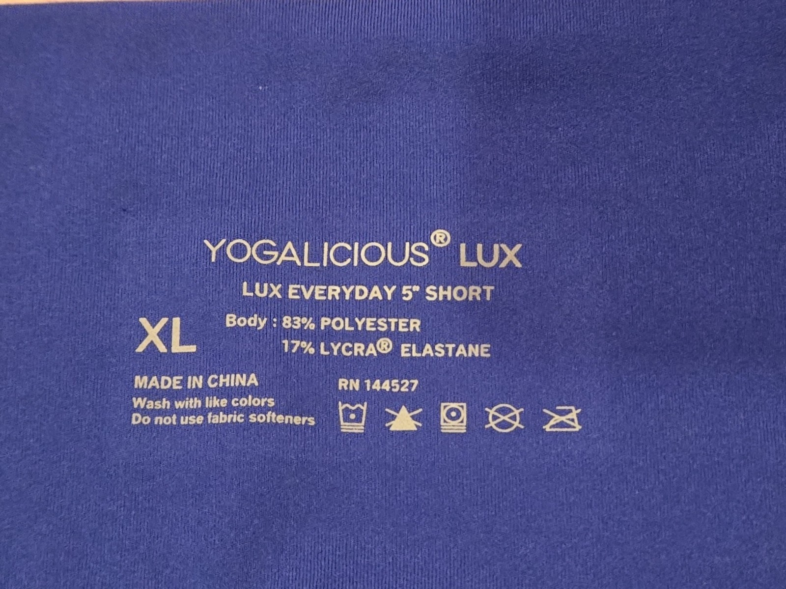 NWT Yogalicious Lux Everyday 5″ Biker Shorts Women’s XL Blue High Rise Lycra