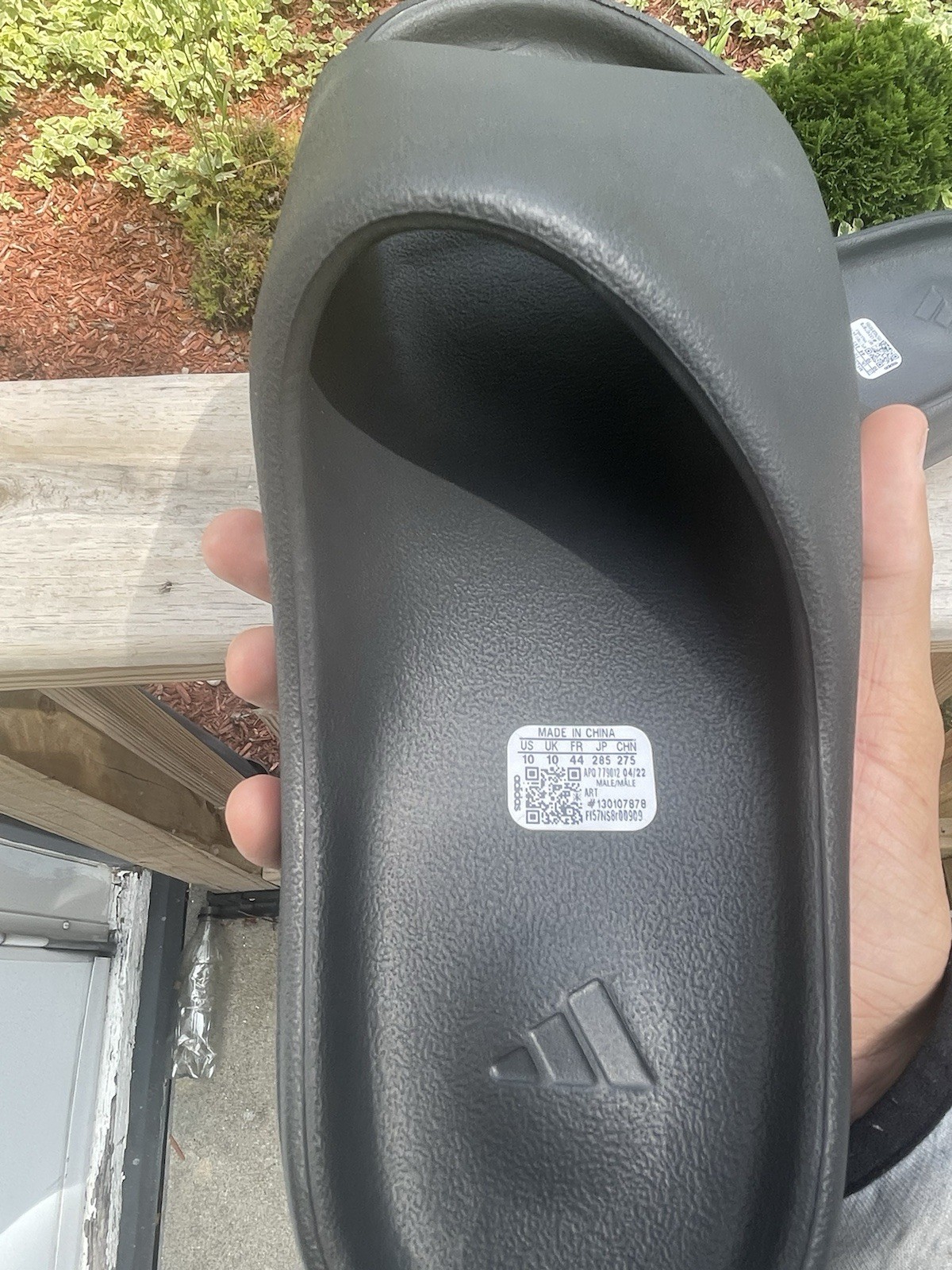 adidas Men’s Black Slide Sandals Slip-On Logo Solid US 10 EU 44