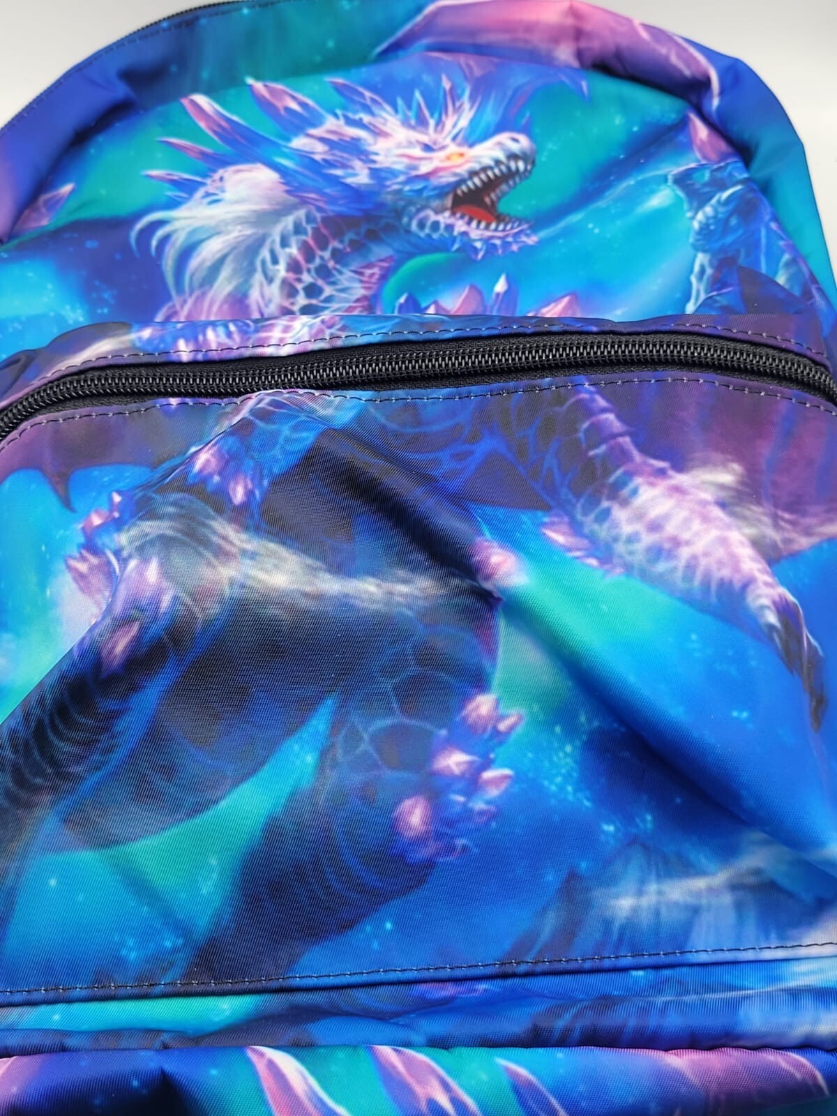 Dragon Print School Bag Backpack, Schoolbag Mesh Pouch 17×11″ byc6