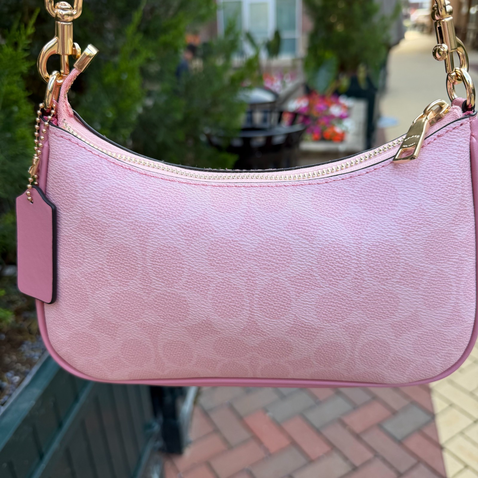 COACH powder pink teri shoulder bag CV933 Brand New