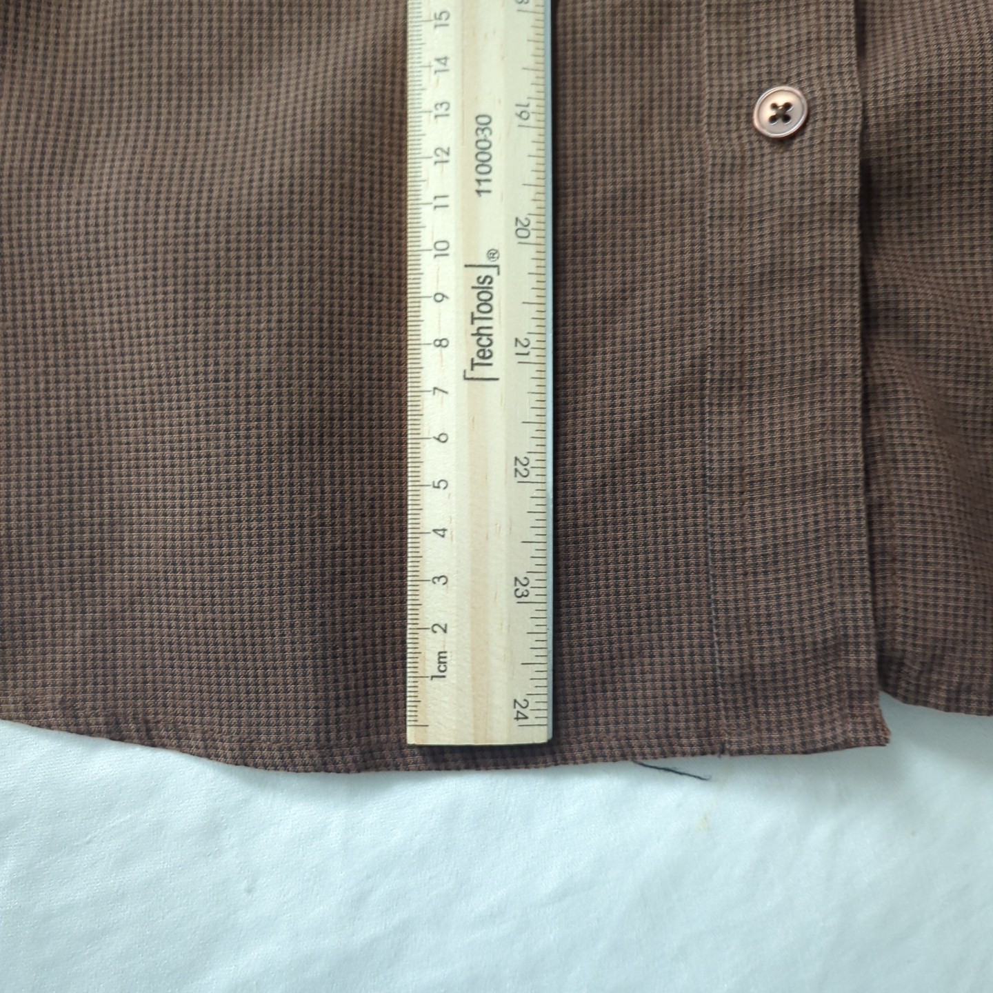 Dress Barn Collared Top Size M Brown Padded Shoulders Button Up EUC! [PT20]