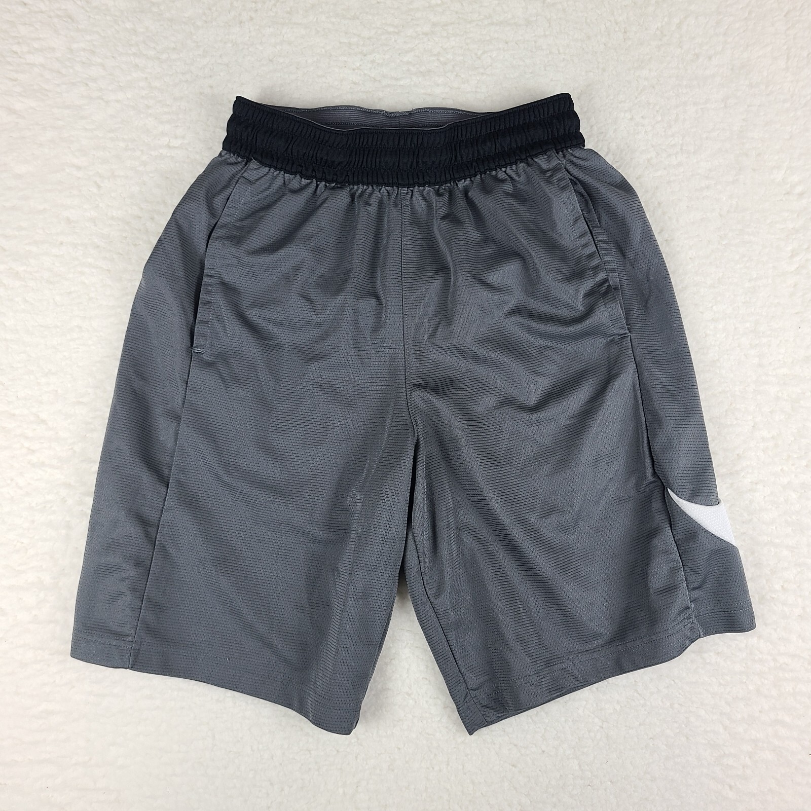 Nike Shorts Mens Small Dark Gray Dri Fit Running Active Training Big Swoosh