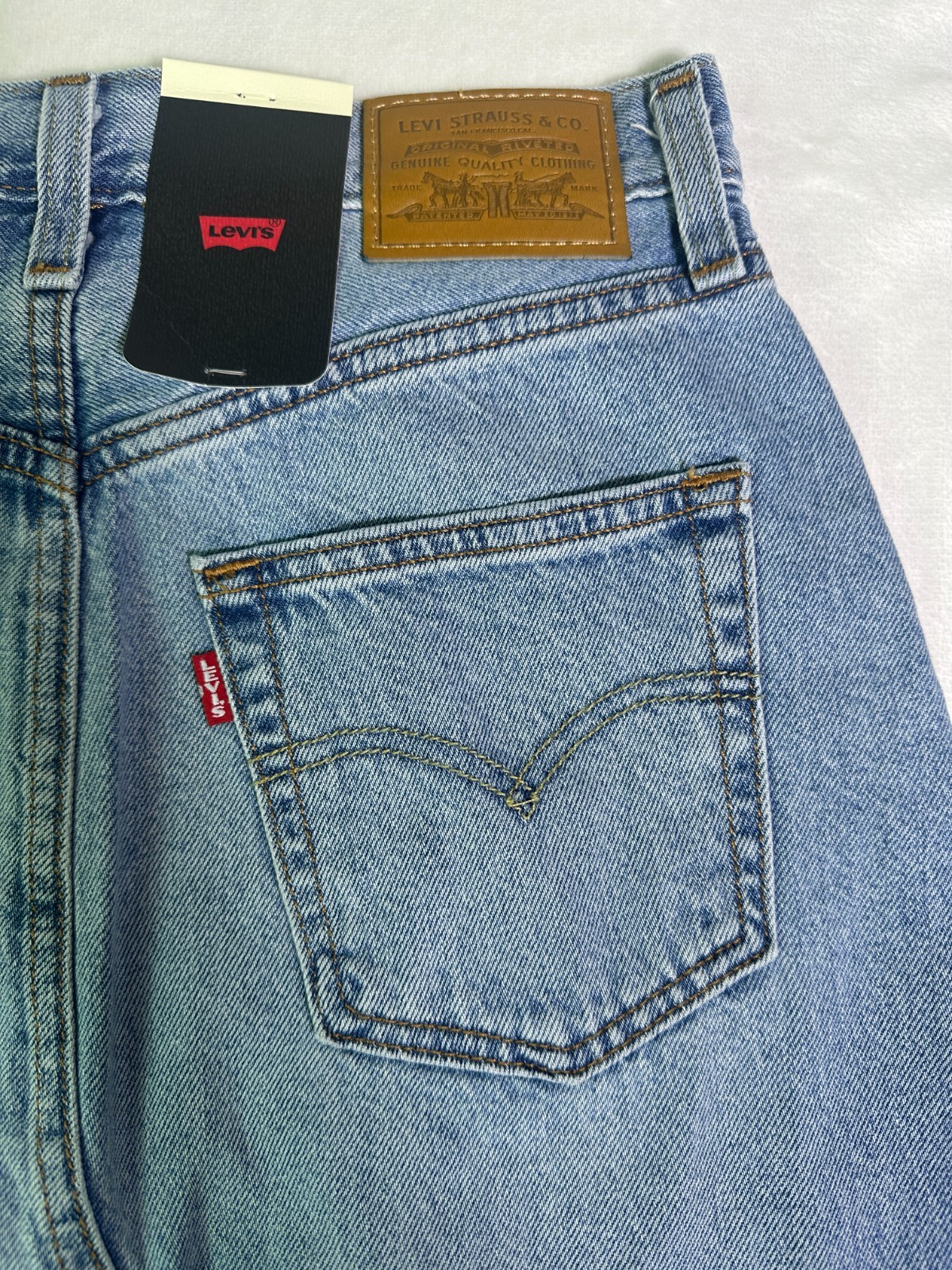 Levi’s Deconstructed Denim Skirt High Rise A Line 25″ Waist BNWT 29″ Length