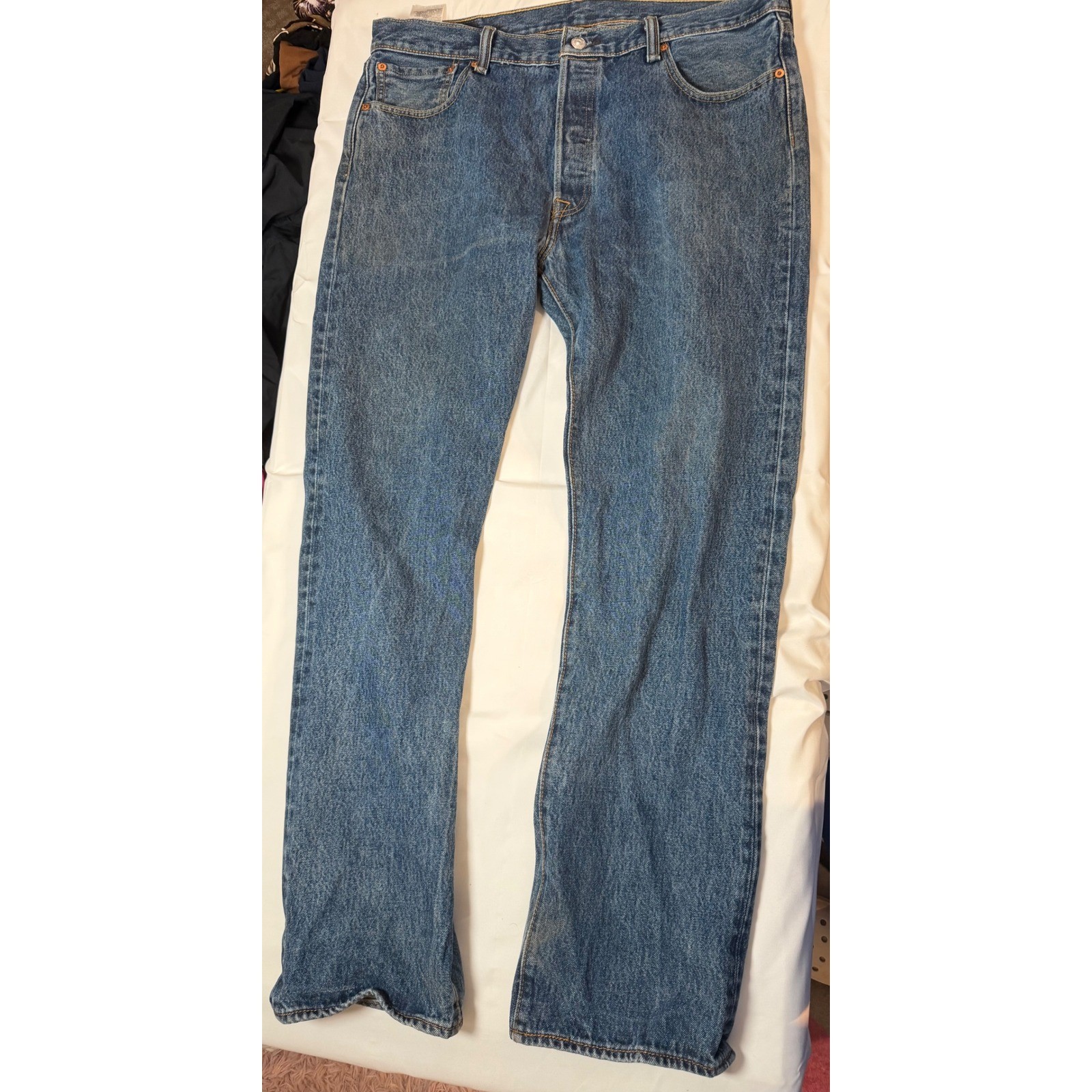 Levi’s 501 Original Fit Mens Jeans 36×32 Medium Wash Blue Straight Leg Denim