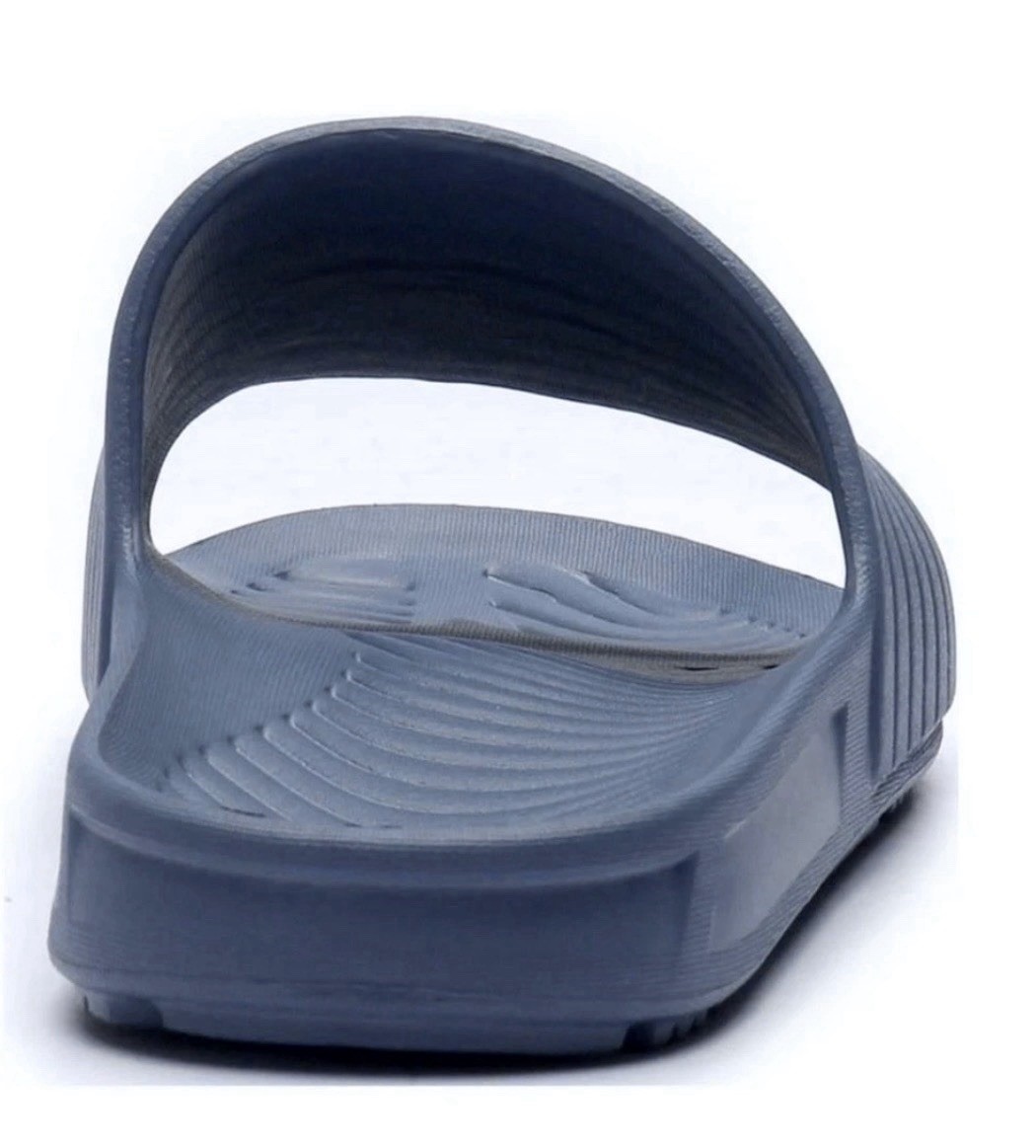 ATHLETIC WORKS Men’s Size 12 EVA Tunnel Slide Sandals Lightweight Slip On Slate
