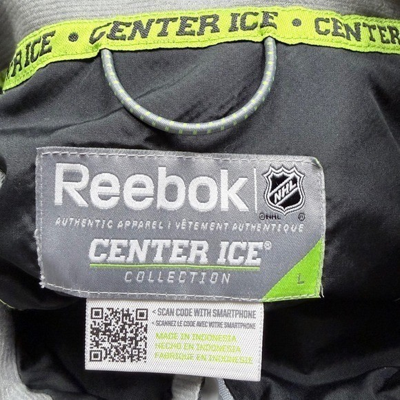 Reebok NHL Center Ice Collection Windbreaker Jacket Men’s Large Black KineticFit