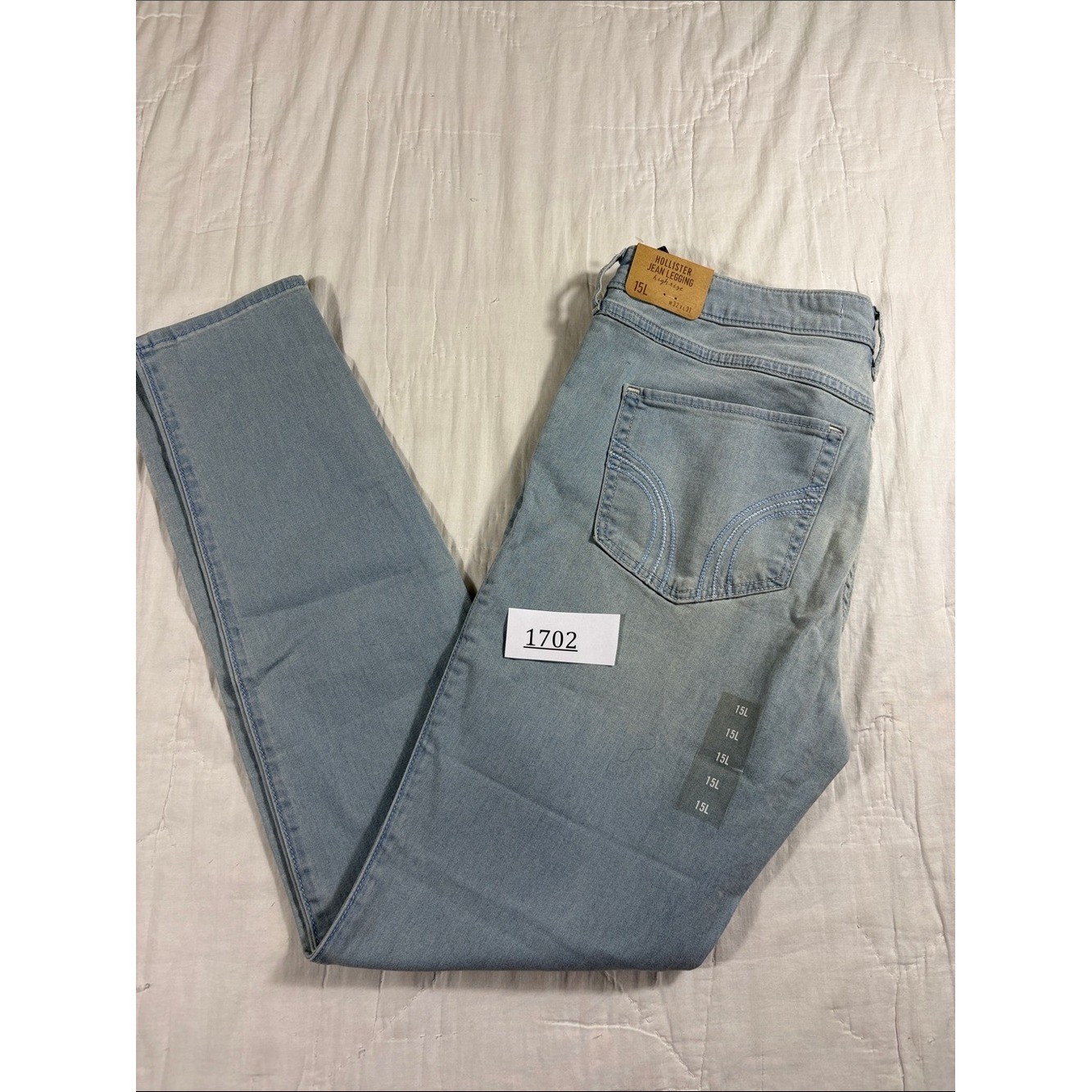 Hollister High Rise Jean Legging Light Wash Denim Skinny Jeans Size 15L NWT