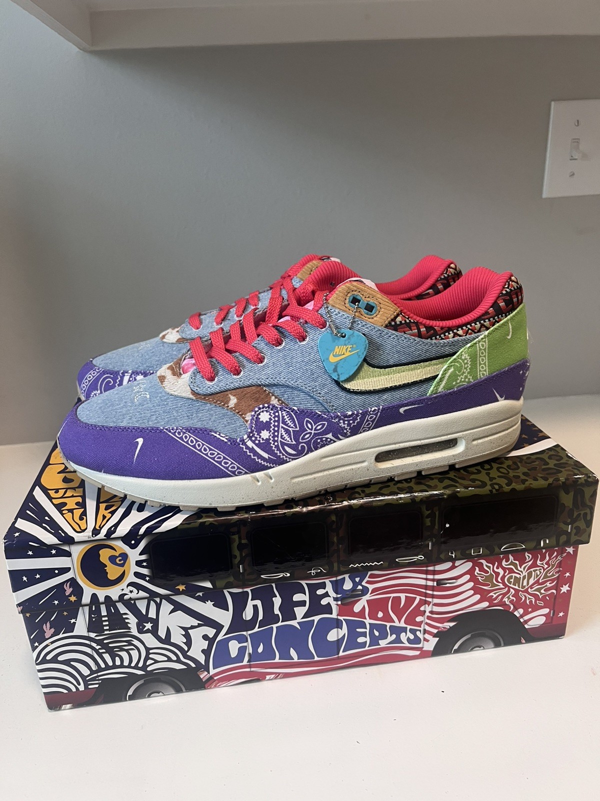 NIKE AIR MAX 1 SP x CONCEPTS FAR OUT PACKAGE SPECIAL BOX DN1803-500 MENs Size 15