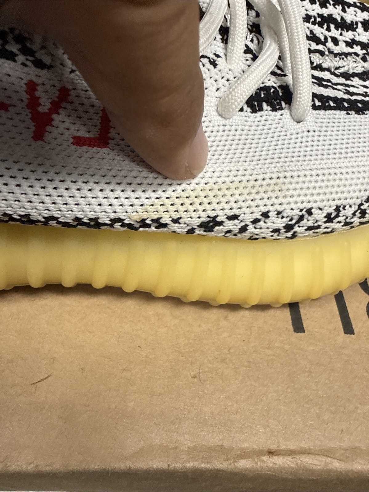 adidas Yeezy Boost 350 V2 Zebra White/Black Striped Low Top Sneakers Mens 7