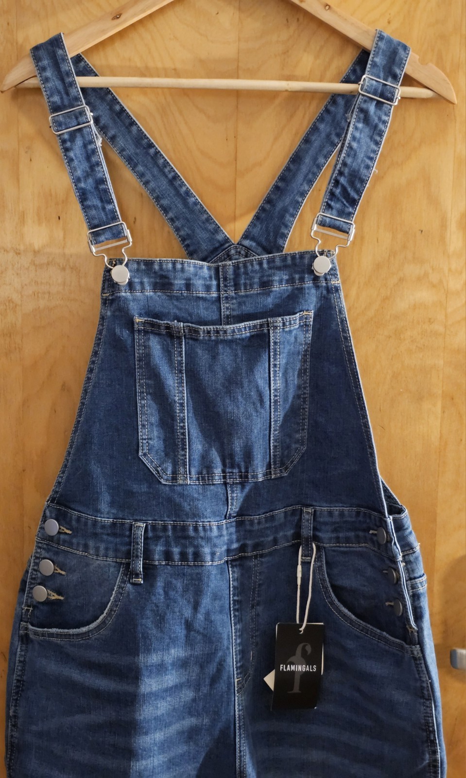 NWT Womens Flamingals #80498 Blue Jeans Overalls Size XL